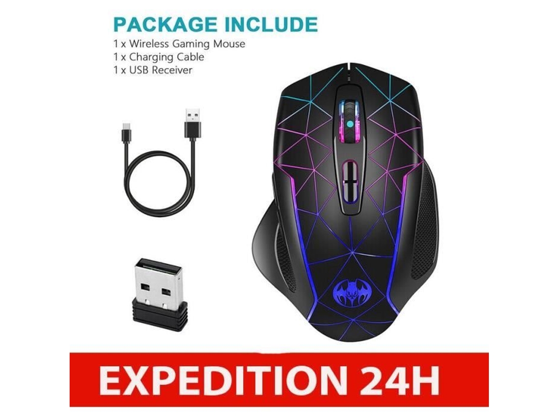 Novo Mouse para Jogos Sem Fio Recarregável Led Gamer Pc Silencioso Ergonômico ISONIX