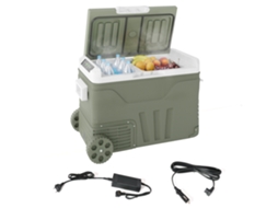 Refrigerador portátil 33l, com rodas, compartimentos, para camping