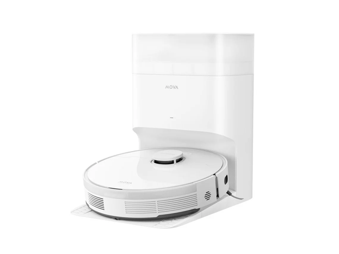 Robô Aspirador E Lavador Mova S10 Plus Com Aspiração 7000 Pa, Limpeza Inteligente, Esvaziamento Automático, Branco