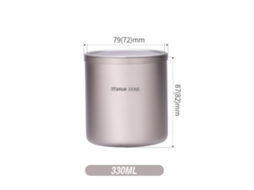 Copo de Titânio Parede Dupla 220 550ml para Casa e Outdoor