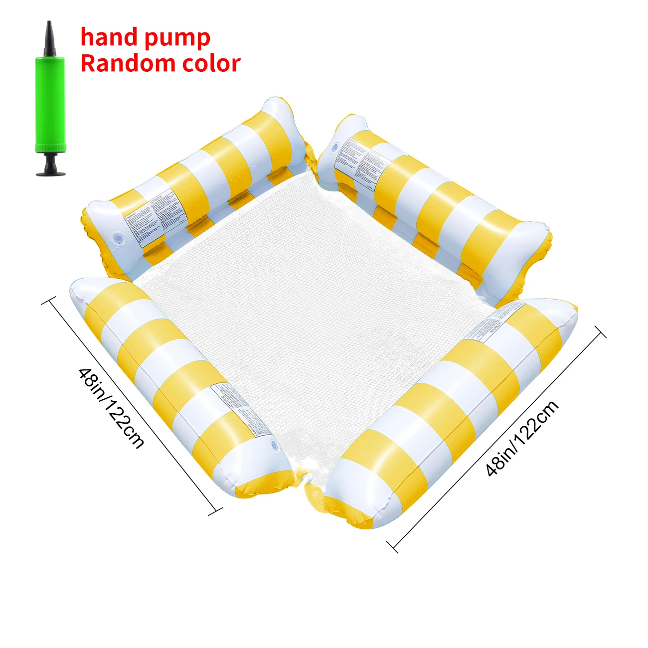 (amarelo) 1 Colchão Inflável Para Piscina, Espreguiçadeira De Tela, Rede Para Piscina
