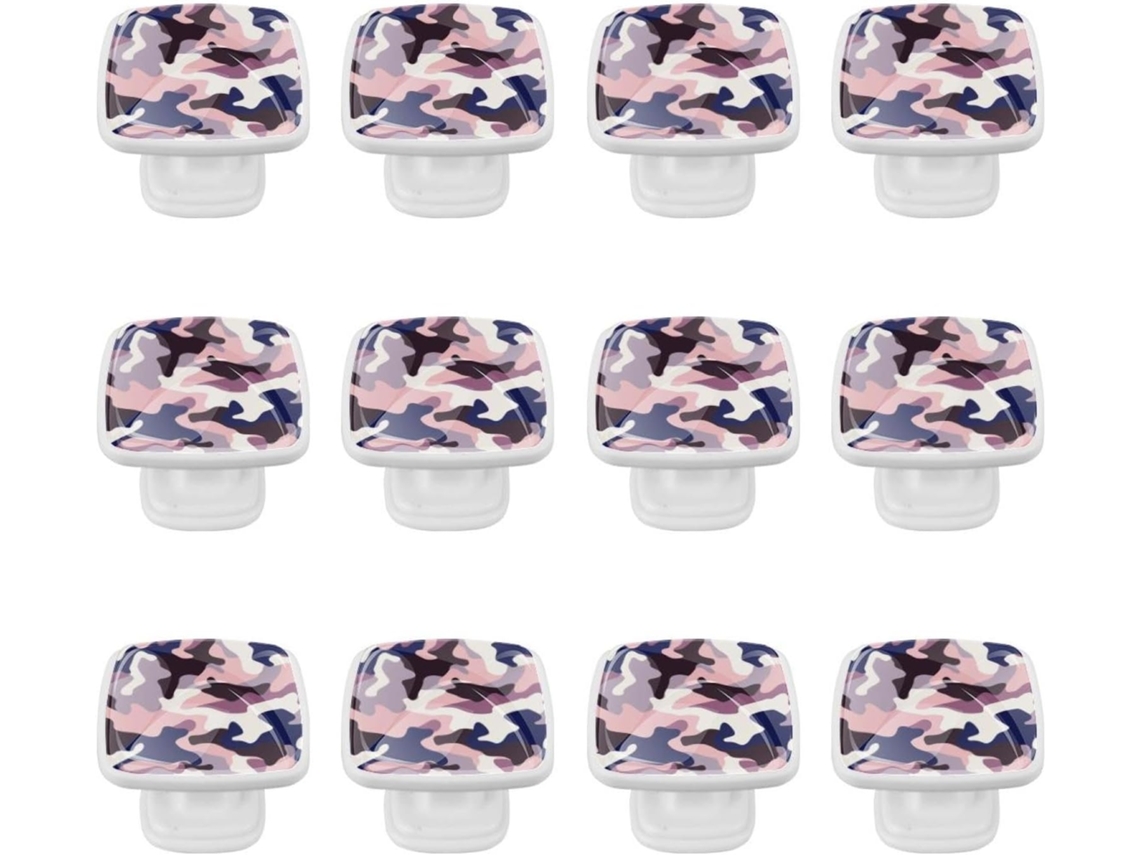 Puxadores Quadrados Para Gavetas De Cômoda, Puxadores Para Armários De Cozinha, 12 Peças, Textura Estilo Camuflagem