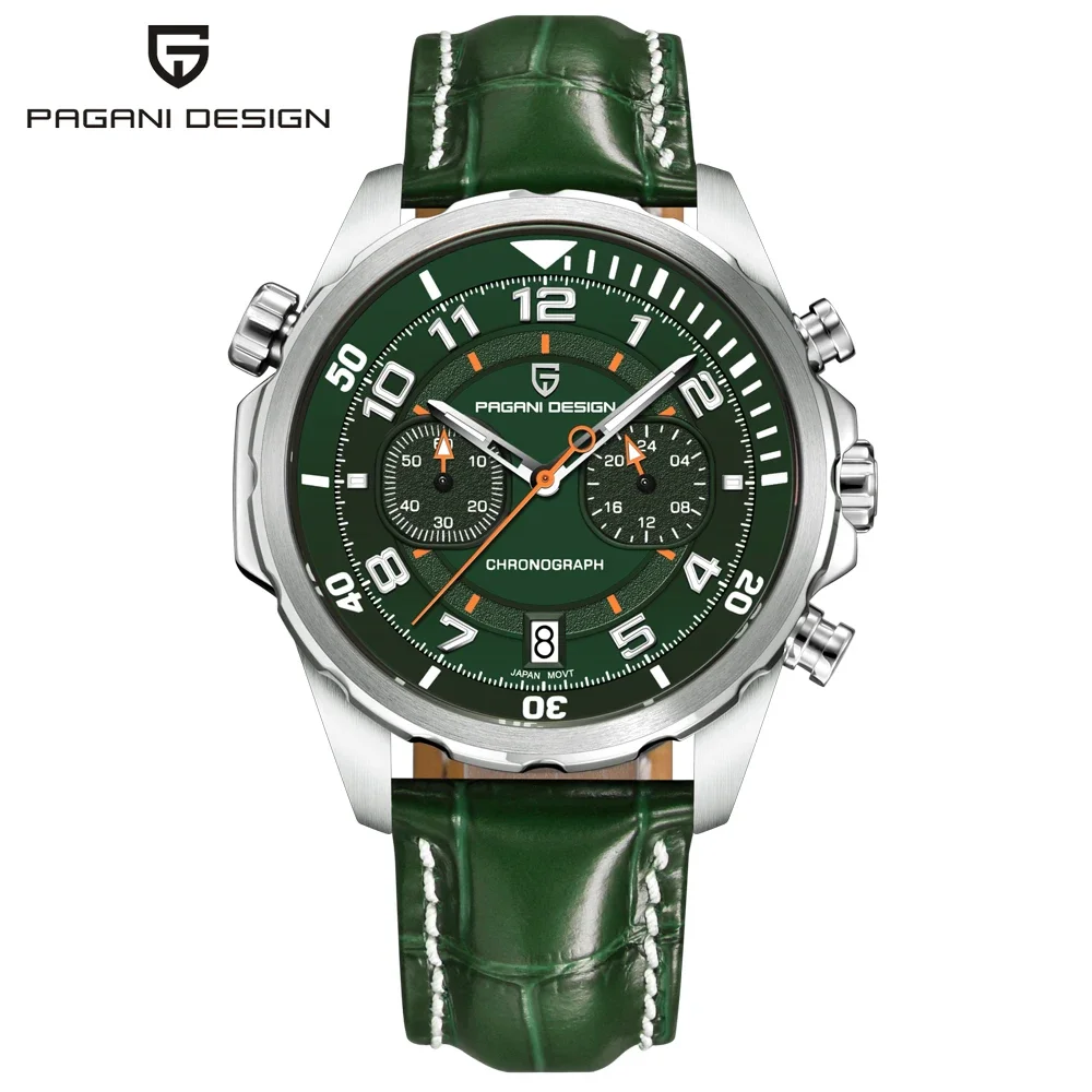 (verde) Cronógrafo De 44 Mm, Quartzo À Prova D'água De Alta Qualidade.