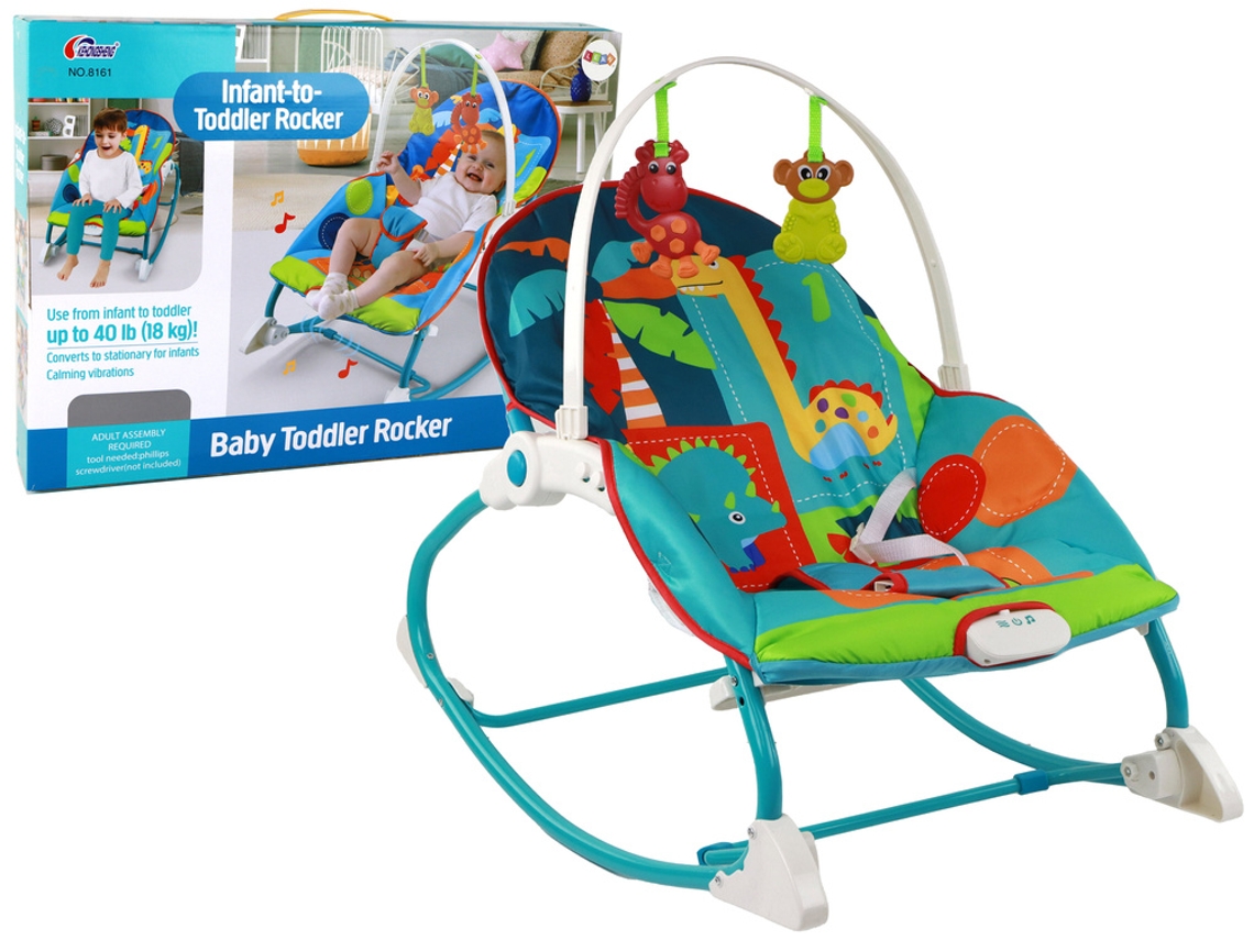 Assento De Baloiço Infantil Bouncer Rocker 2 Em 1 Com Sons E Vibrações