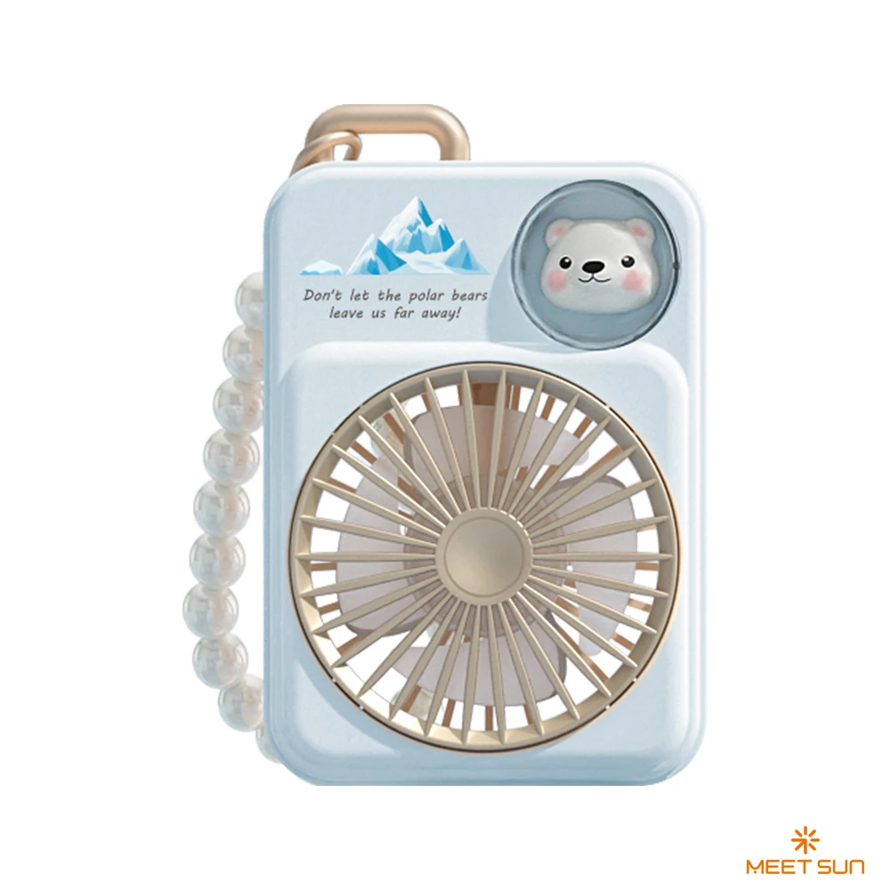 Ventilador Portátil de Mão, Pequeno Ventilador de Resfriamento, Ventilador Recarregável Via Usb MDUG (azul)