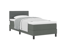 Cama Box com Colchão Cinza Escuro 90 X 190 Cm Tecido MAISON EXCLUSIVE