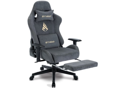 Cadeira de Escritório Ergonômica SYMINO Mp Design de Assento de Corrida Capacidade de Carga 200 kg Apoios de Braços e Encosto Ajustáveis Cinza