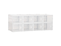 Sapateira Modular Que Economiza Espaço, 8 Cubos 28x36x21 Cm Em Plástico Pp, Branca
