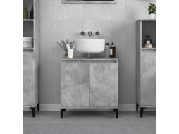 Vidaxl Móvel P/ Lavatório 58x33x60 Cm Derivados Madeira Cinza Cimento