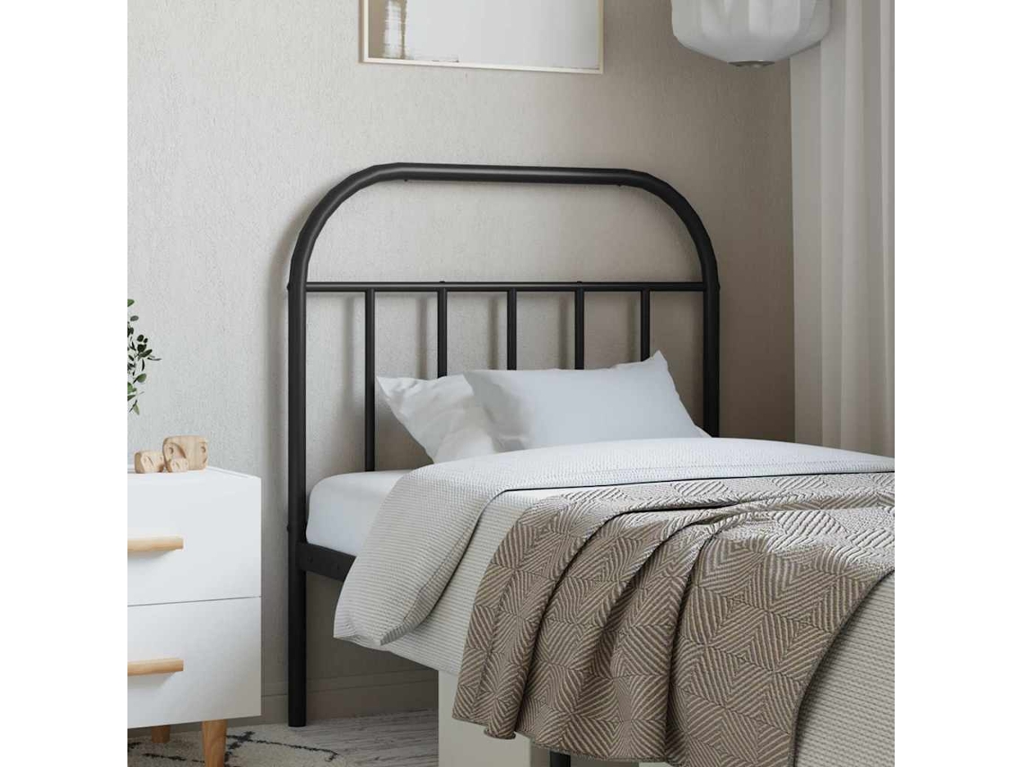 Vidaxl Cabeceira De Substituição 90 Cm Metal Preto
