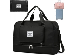 2026-mochila Viaje Plegable Knowledee Separación Seco/húmedo 20-35l Impermeable Gran Capacidad Negro
