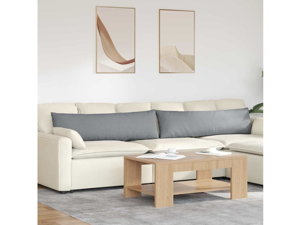Vidaxl Travesseiros De Sofá 2 Unid. Tecido Cinzento-claro 145 X 40 Cm