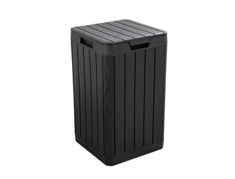 Lixeira De Jardim 80 Litros Preta 38 X 38 X H65 Cm Tampa De Pressão Toomax
