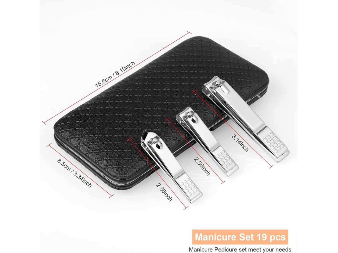 Conjunto de manicure e pedicure azul Slowmoose Home com 19 peças, cortador de unhas e tesoura de unha