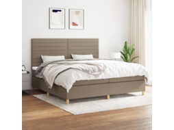 Vidaxl Cama Com Molas/colchão 200x200 Cm Tecido Castanho-acinzentado