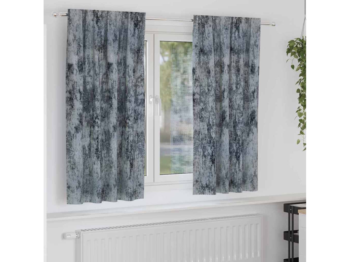Vidaxl Cortinas De Veludo 2 Unid. Cinza Prata 175 X 140 Cm Veludo