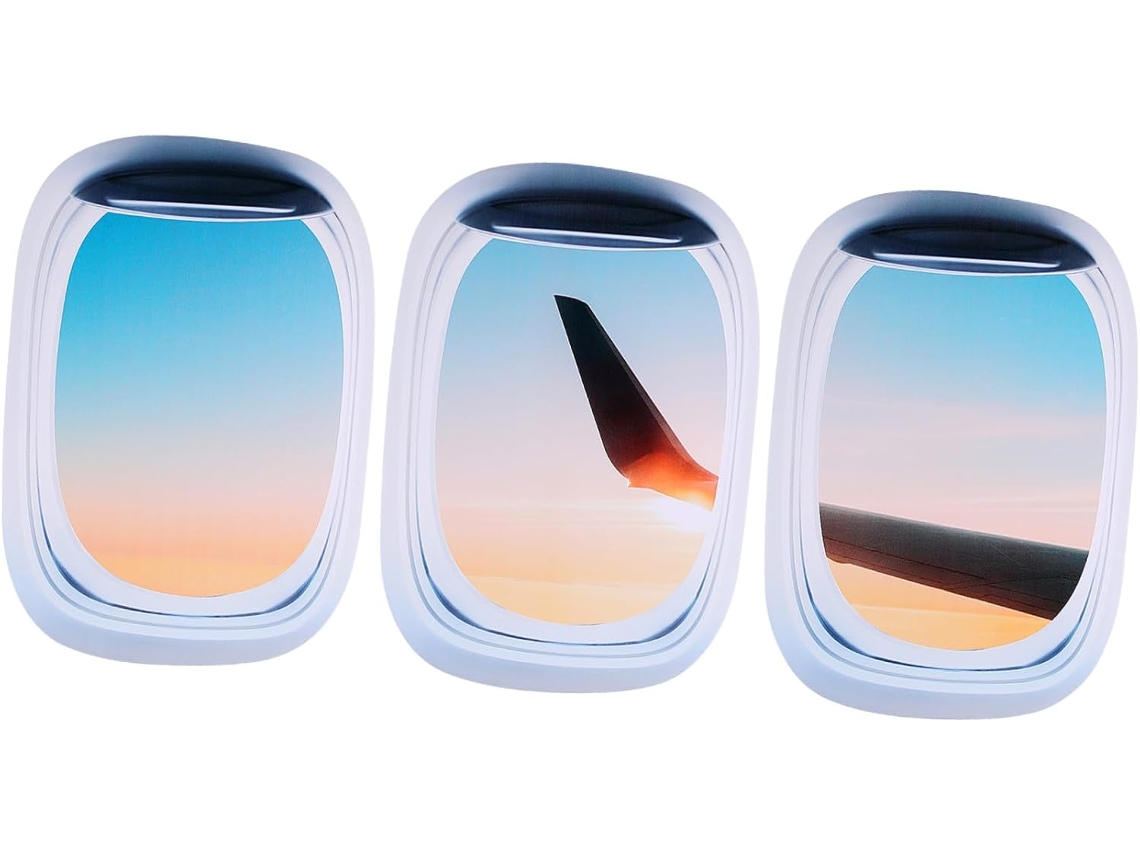 De 3 Adesivos De Parede E Janela Com Tema De Avião Para Decoração De Quartos Infantis . Adesivos Gokoco (meninos E Meninas)