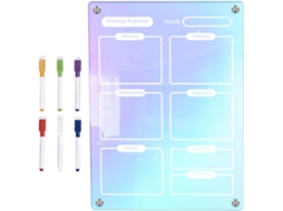 Quadro branco acrílico para escrita com marcador, reutilizável, para uso em escritório, com ímã (1 conjunto).