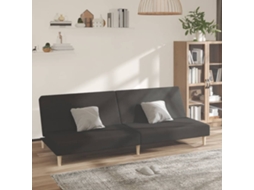Vidaxl Sofá-cama De 2 Lugares Tecido Preto