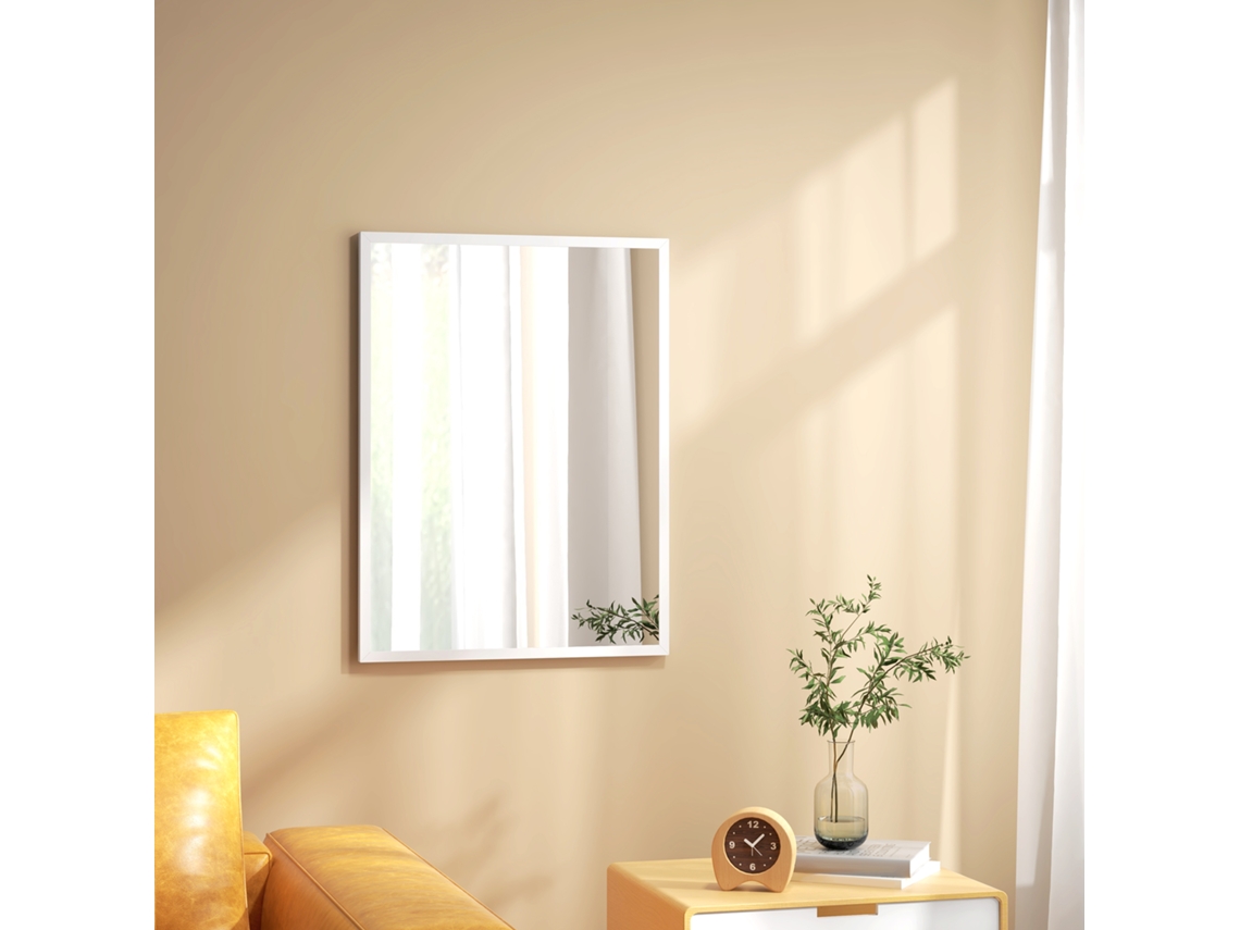 Espelho De Parede, Retangular, 60 × 80 Cm, Branco