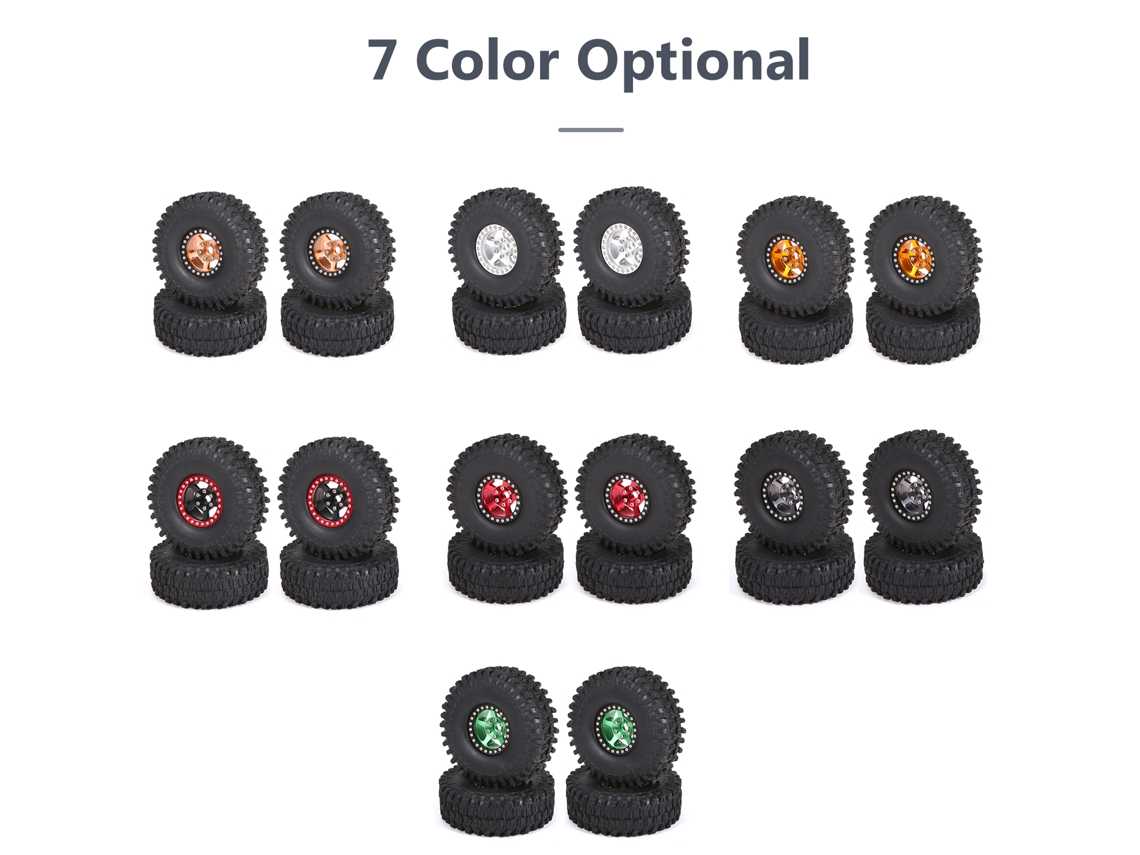 4 Peças De Rodas Com Controle Remoto E Roda De Metal Para Axial Scx10 Trx4 Rc4wd Carro Rc 1/10 1.9 Polegadas