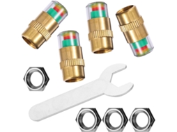 Tampas De Cobre Antifurto Para Pneus De Carro Com Três Indicadores De Pressão.