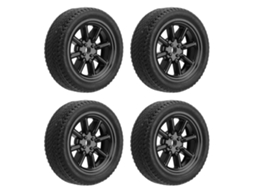 Mali 4 Pneus de Carro Rc La0017 A86 Preto Largura 1cm Diâmetro 3cm Borracha Peça de Substituição para Carro Controle Remoto Ld‑a86