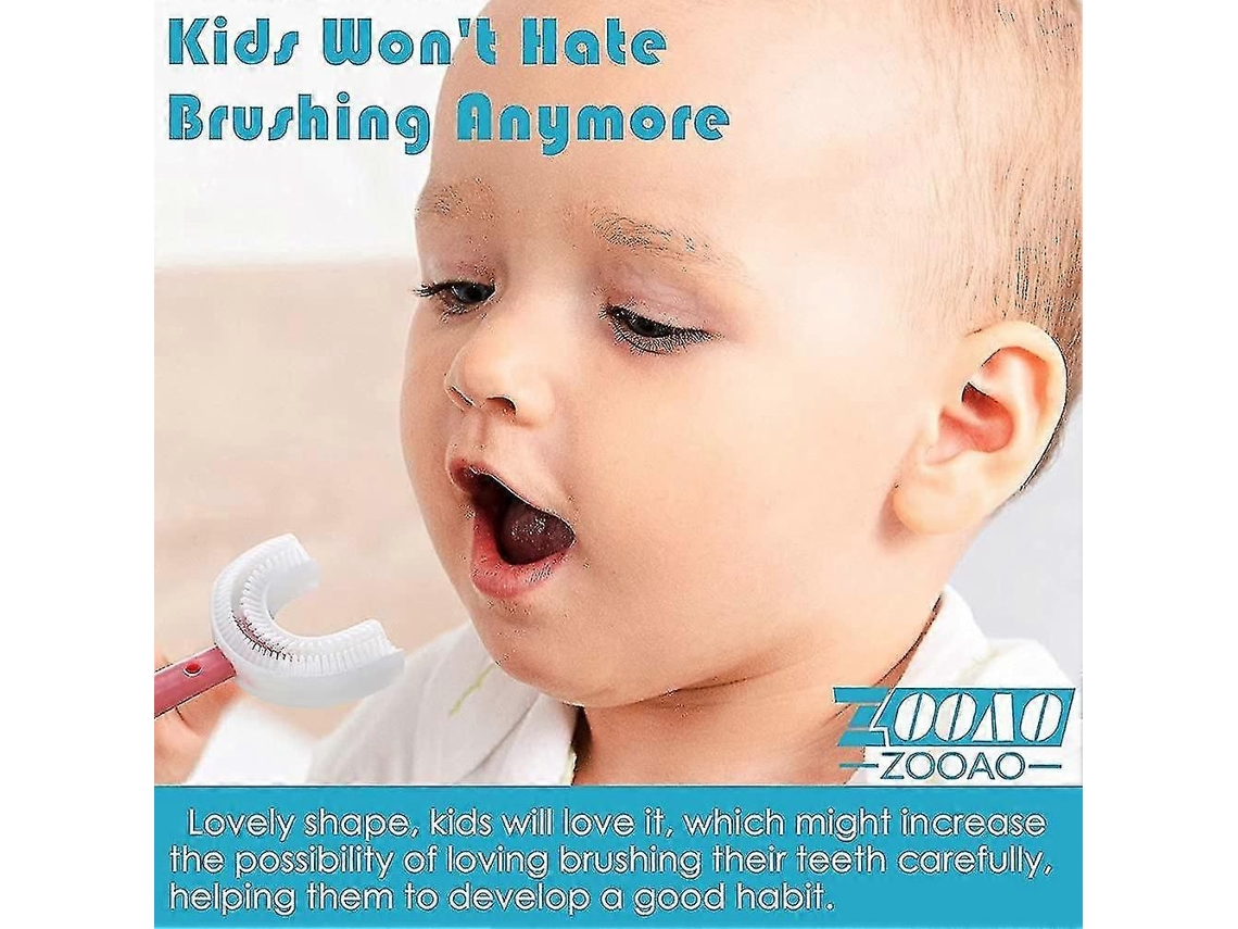 Escova De Dentes Infantil Em Formato De U, Com 6 Unidades, Para Bebês E Crianças, Com Cabeça De Silicone.