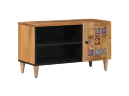 Vidaxl Gabinete Para Tv Com Armazenamento Natural 80 X 33 X 46 Cm