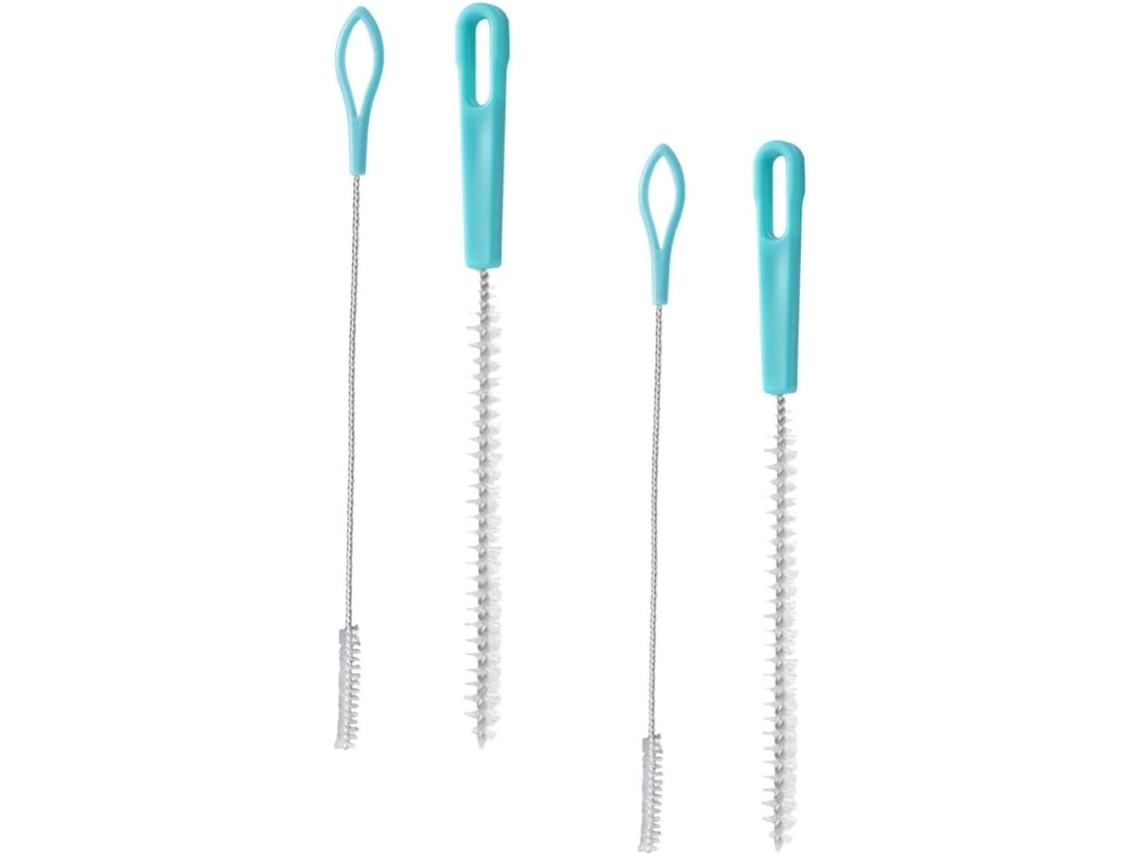 Escova De Limpeza Para Canudos E Bicos Confeitar, Conjunto De 4 Peças Com Cerdas Nylon, Plástico Resistente, Para