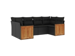 Garden Sofa Set, Garden Sofa Sets Vidaxl Preto Rattan / Vime (n/a)