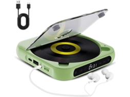 Leitor Cd Portátil Recarregável Com Compacto, Som Hifi Para Casa E Viagens, Compátivel Com Reprodução Sem Fio