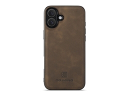 Capa Híbrida Premium Em Couro Pu Dg Ming Para Iphone 17 - Marrom Escuro