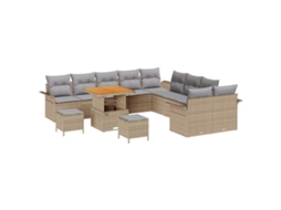 Maison Exclusive - Conjunto De Sofá De Jardim 13 Pcs Bege E Cinza Claro