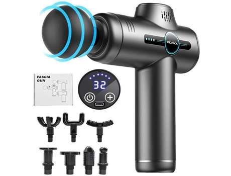 Pistola De Massagem Muscular-beyawl, 32 Velocidades E 8 Cabeças De Massagem 1800mah Tela Touch Led Pistola De Massagem Para Aliviar Dores