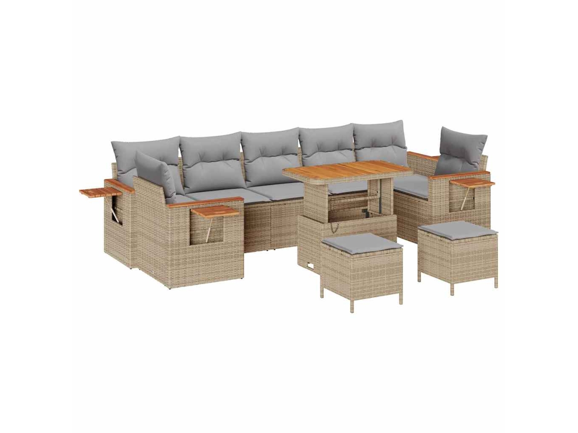 Maison Exclusive - Conjunto De Sofá De Jardim 10 Pcs Bege E Cinza Claro