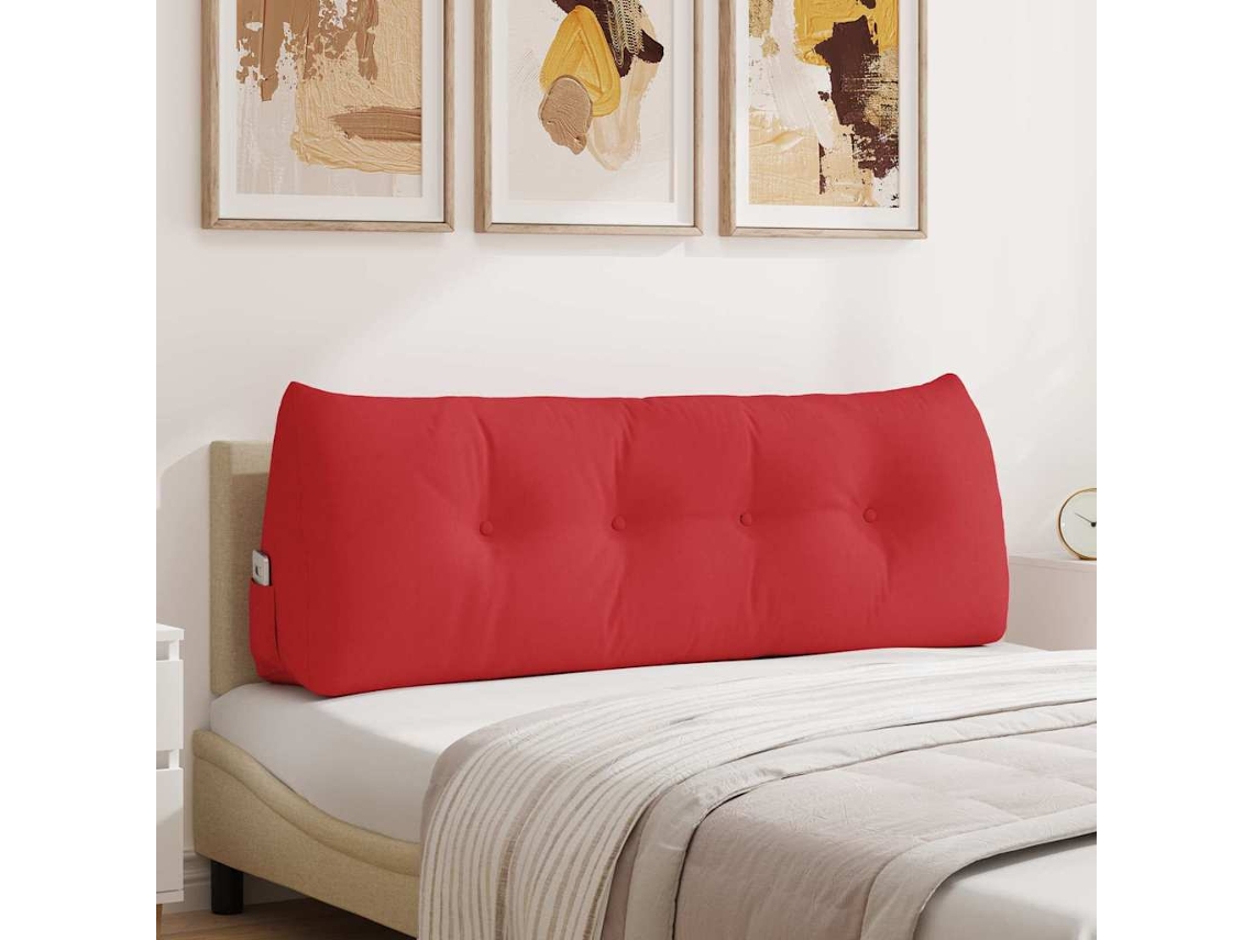 Vidaxl Travesseiro Para Costas Vermelho 140 X 24 X 50 Cm Tecido