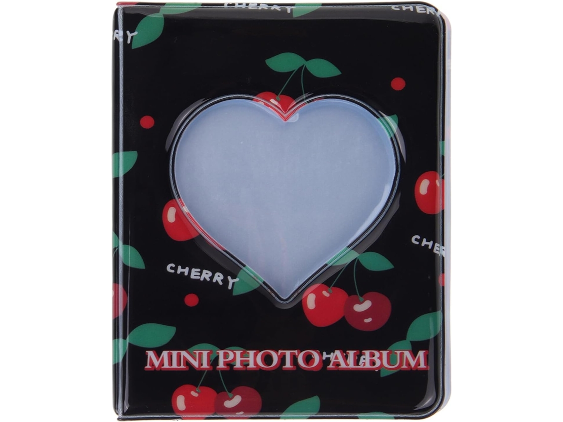 Álbum Fotos Casal 7 6 3 Polegadas Formato Coração Preto Guardar Memórias Coleções Armazenamento Compacto Mini GOKOCO
