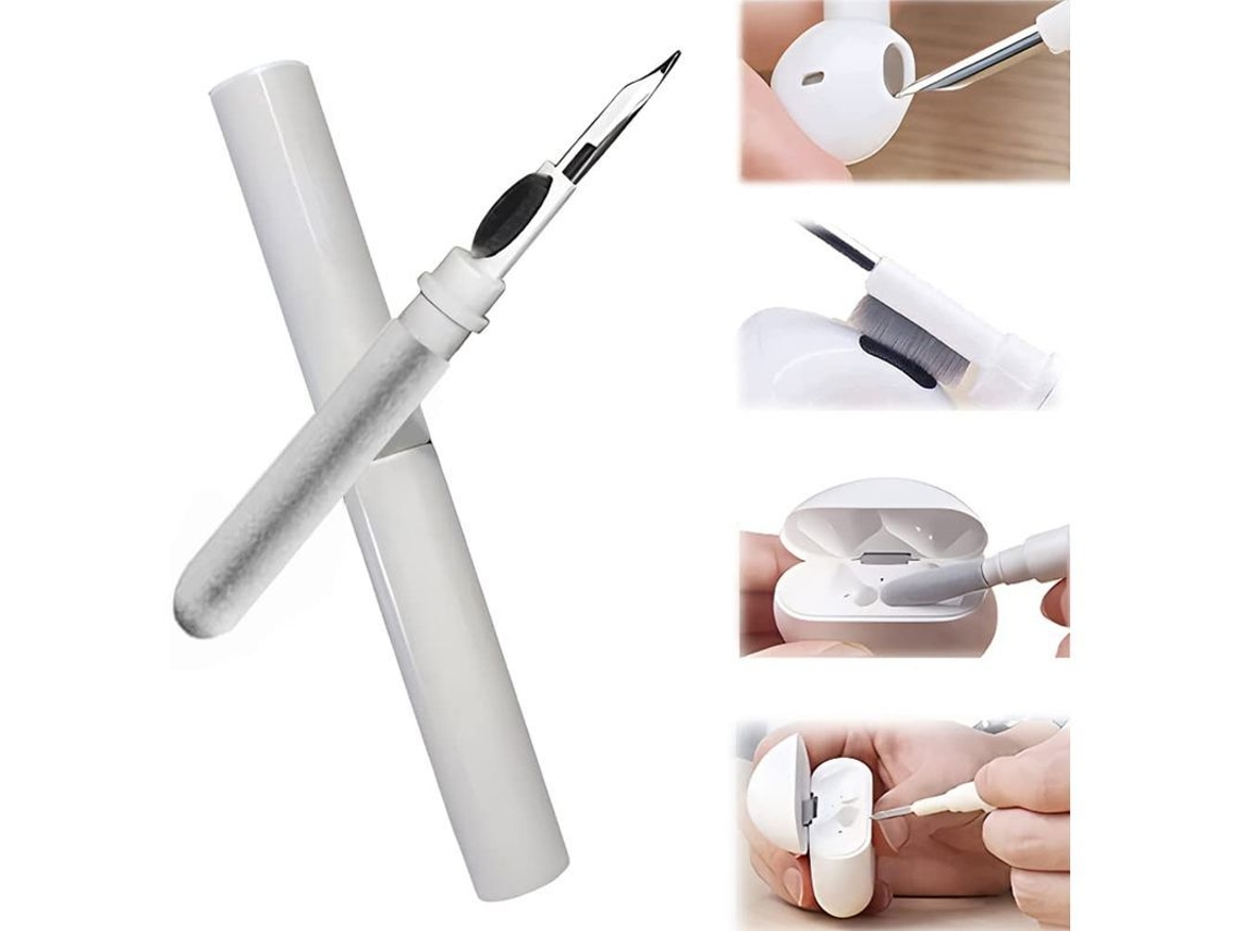 Kit de Limpeza para Fones de Ouvido, Estilo Caneta com Pincel Macio para Capa de Carregamento Branco