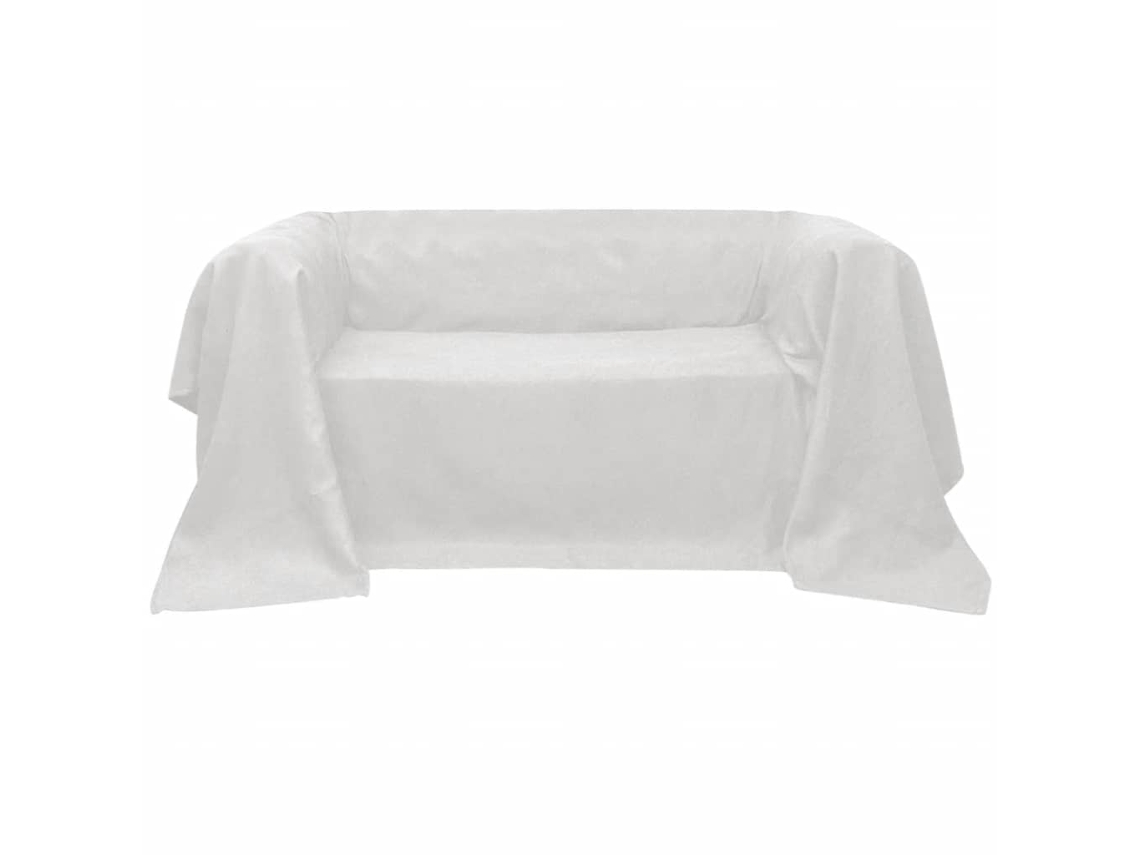 Capa De Sofá 270 X 350 Cm Microfibra Cor Creme