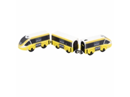 Conjunto De Trem Magnético Para Crianças Com Trilhos Interativo Educativo Desenvolve Imaginação Espacial Amarelo