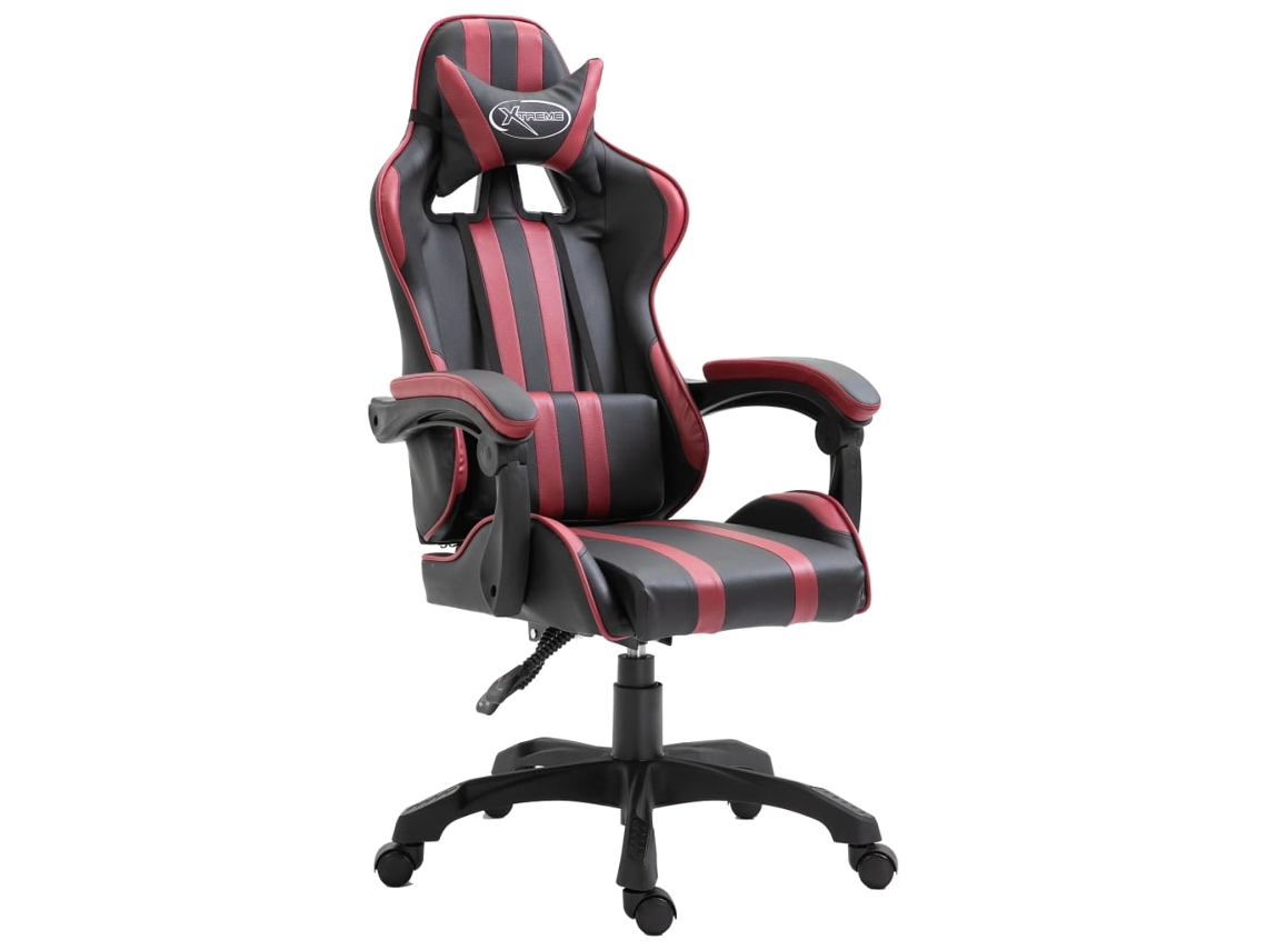 Vidaxl Cadeira De Gaming Couro Artificial Vermelho Tinto