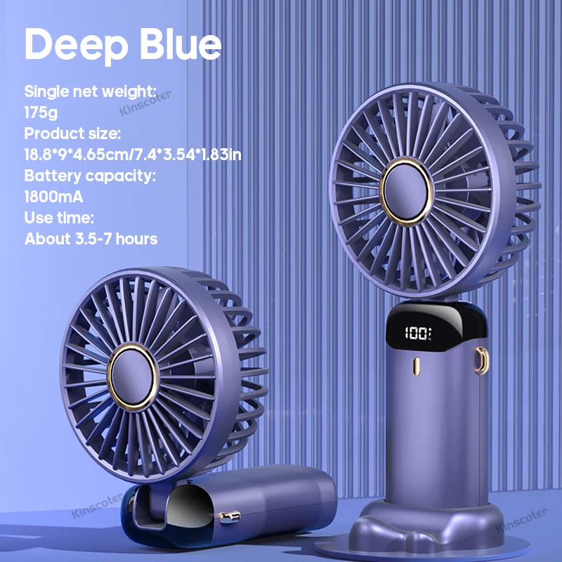 MDUG Mini Ventilador USB Dobrável com 5 velocidades e suporte para celular
