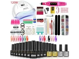 Kit De Unhas De Gel Profissional Com Lâmpada Uv E Broca Para Todos Os Tipos De Esmaltes Em Gel Secadores E Manicure Ly Ebike