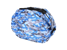 Bolsa de Armazenamento Alta Capacidade, Ombro Única Impermeável para Viagens, Compras Portátil Dobrável, Camuflagem Azul. GOKOCO