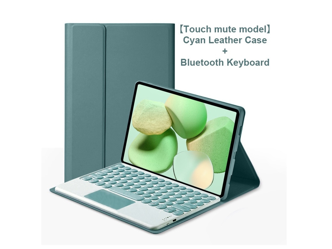 Capa Com Teclado Para Tablet Lurelia, Para Lenovo Xiaoxin Plus 11,5" (2023), , Redonda E Colorida (versão Touchscreen, Verde Escuro, Teclado Bluetooth