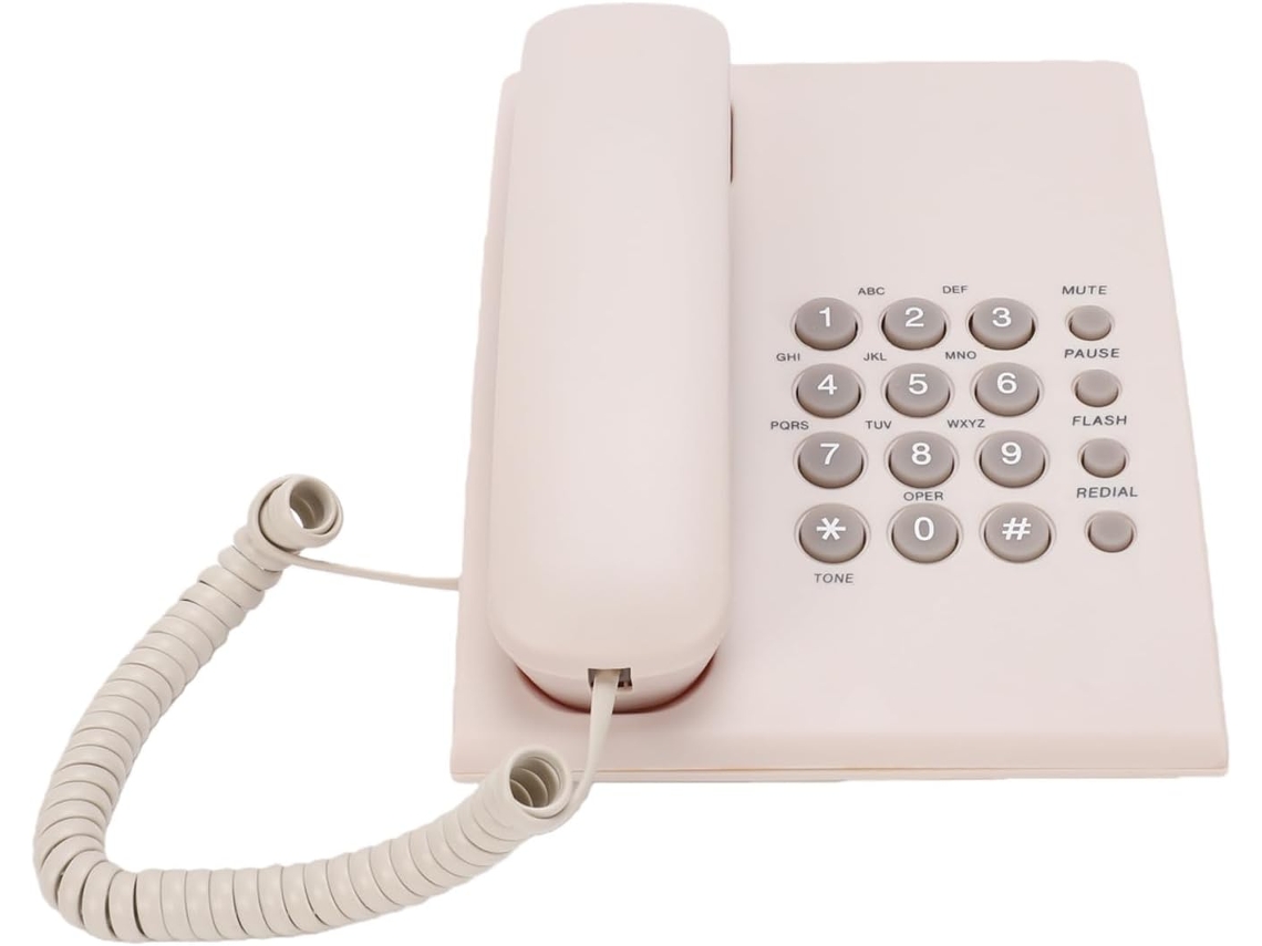 Telefone Com Fio E Viva-voz, Com Suporte Duplo (branco)
