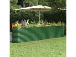 Vidaxl Canteiro Elevado Jardim 332x40x68 Cm Aço Revestido A Pó Verde