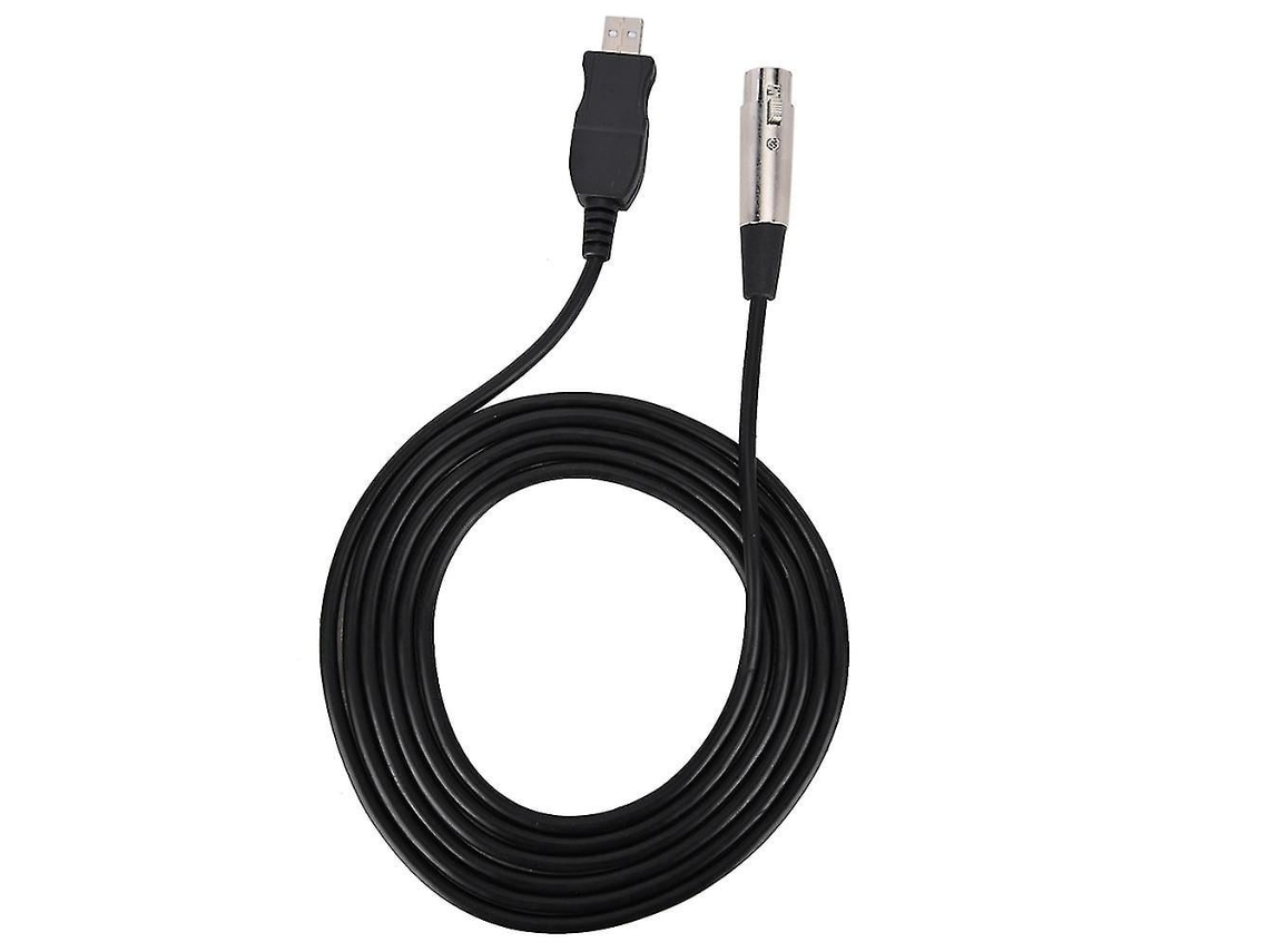 Cabo Lurelia USB-C XLR Fêmea Preto, para Microfones, PC e Computador