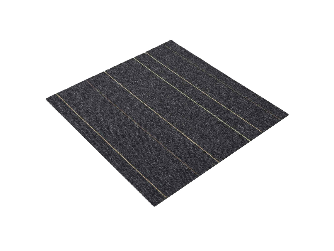 Vidaxl Azulejo De Carpete Cinzentão Com Listras 50 X 50 Cm 4 Pcs